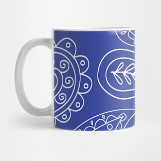 Mandala Pattern Blue and White Halloween Fall Autumn Season Mug